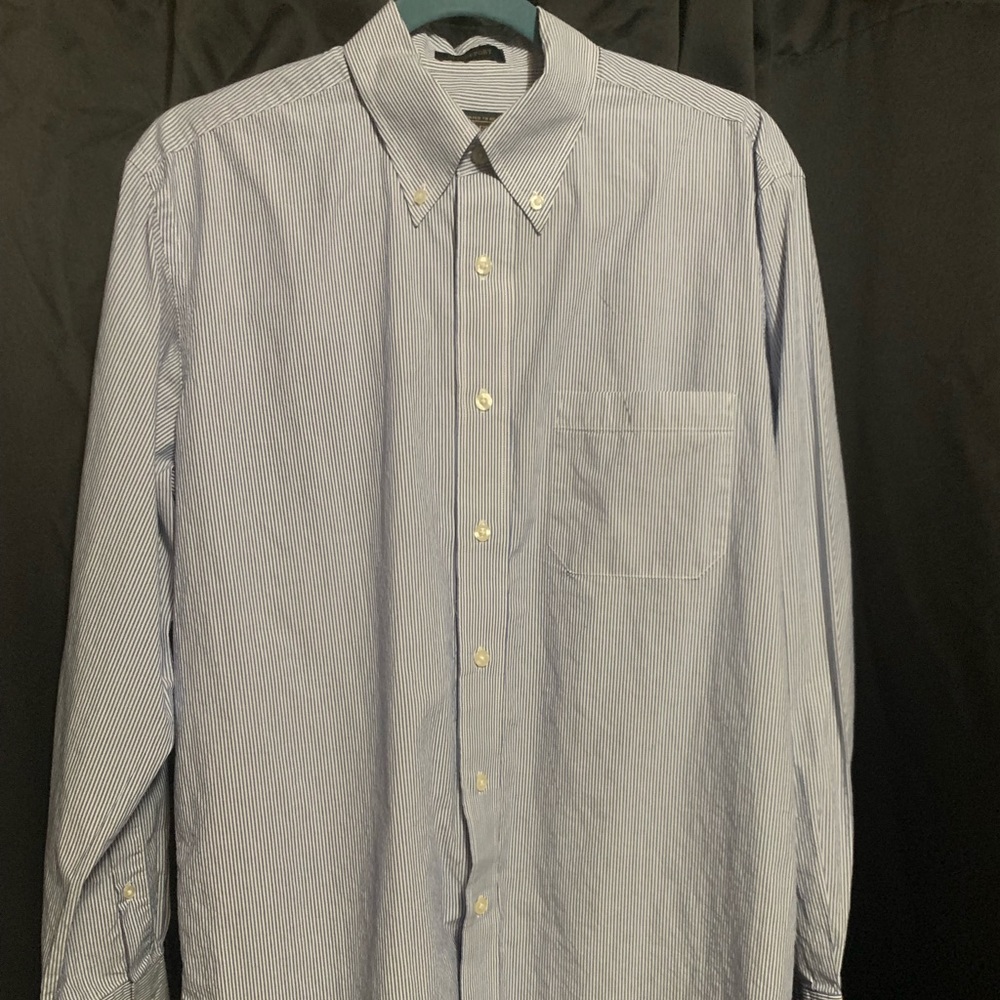 Pendleton Bridgeport Blue & White Long Sleeve Button Down Shirt Size Medium